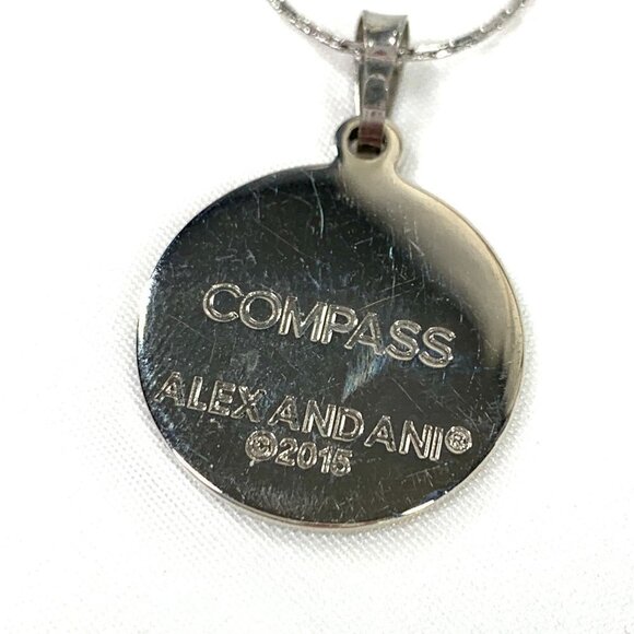Alex and Ani Compass Charm Slider Necklace Silver Plated Green & Silver - Picture 3 of 9